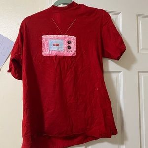 Red supreme  tv shirt
